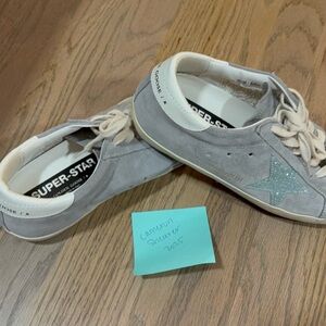 Golden Goose Gray and Cream Sneakers with Star Accent